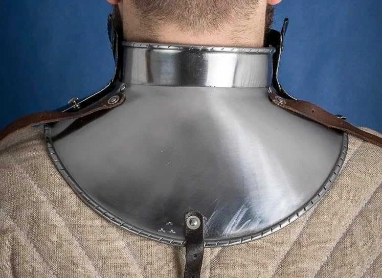 Medieval Steel Articulated Gorget with Bevor Armour Costume Silver