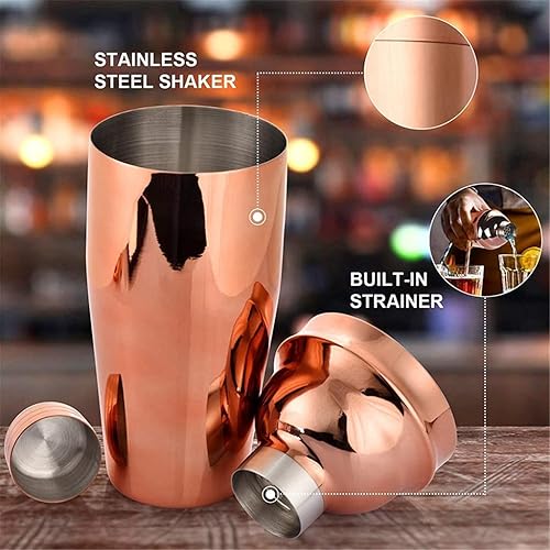 Miniatura 6 de Cocktail Shaker Set, Bartender Kit, 6 Piece 25 Oz Shaker Set with Measuring Jigger - Built-in Bartender Strainer