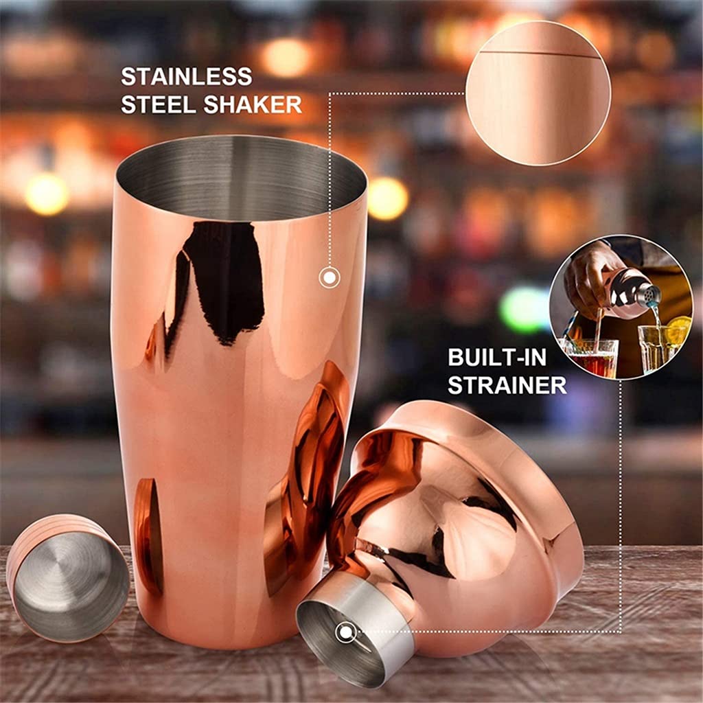 Conjunto De Coctelera, Kit De Barman, 6 Piezas De 25 Onzas De Agitador De 25 Oz con Jigger De Medición - Colador De Barman Incorporado