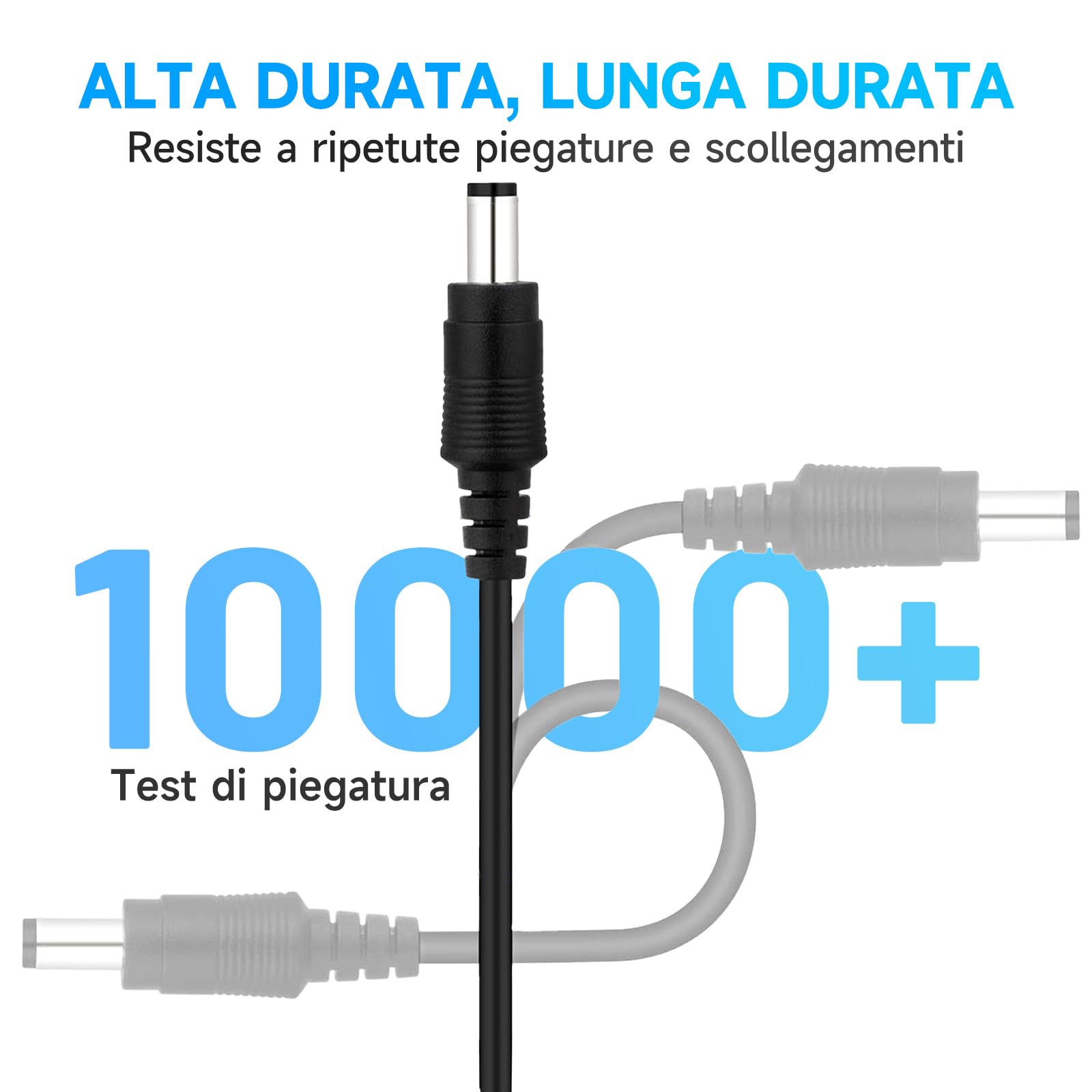 Cavo Prolunga DC 12V 10m – Connettore 5.5x2.1mm Maschio-femmina, In Rame Puro, Per Telecamere CCTV, Router E Dispositivi A 12V