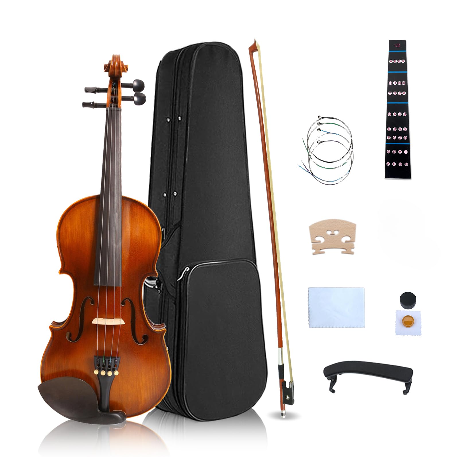 Petit violon 1/8 bois d'épicéa érable fixations en ébène pour débutants
