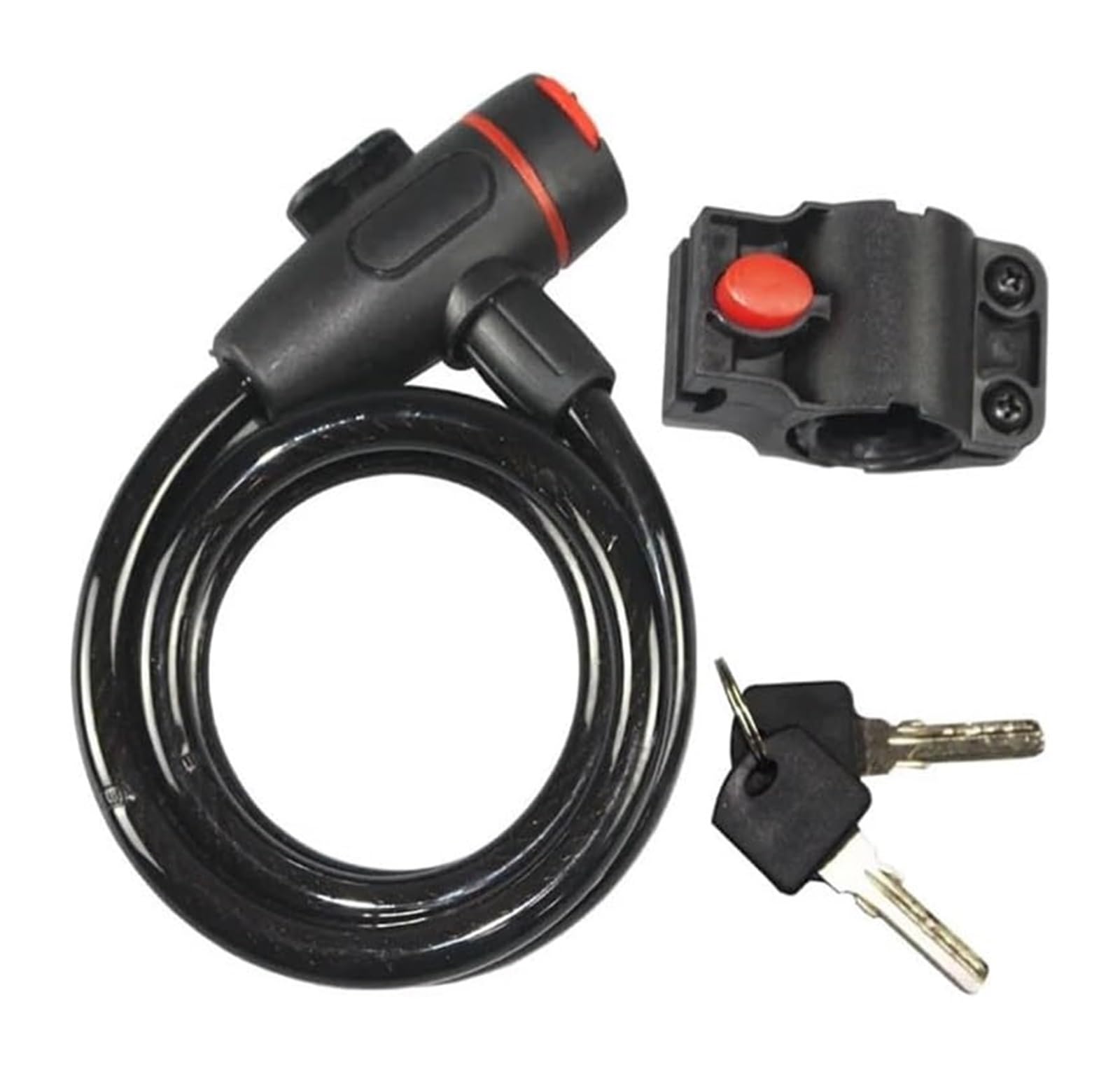 Giveduno Rosso Bicycle Lock, Steel Bicycle Cable Lock Multicolor Mtb Road Motorcycle Scooter 2 Keys