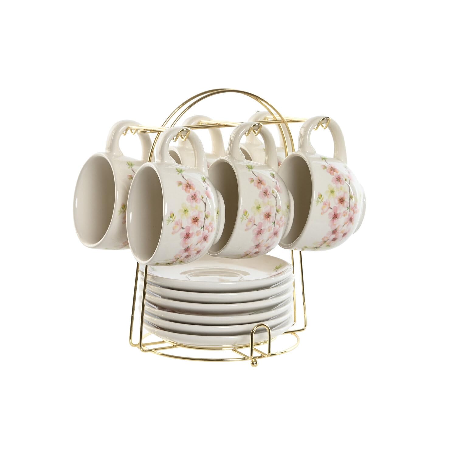 Service café 6 tasses dolomite métal 20x18x20 vaisselle design Almendro 180ml