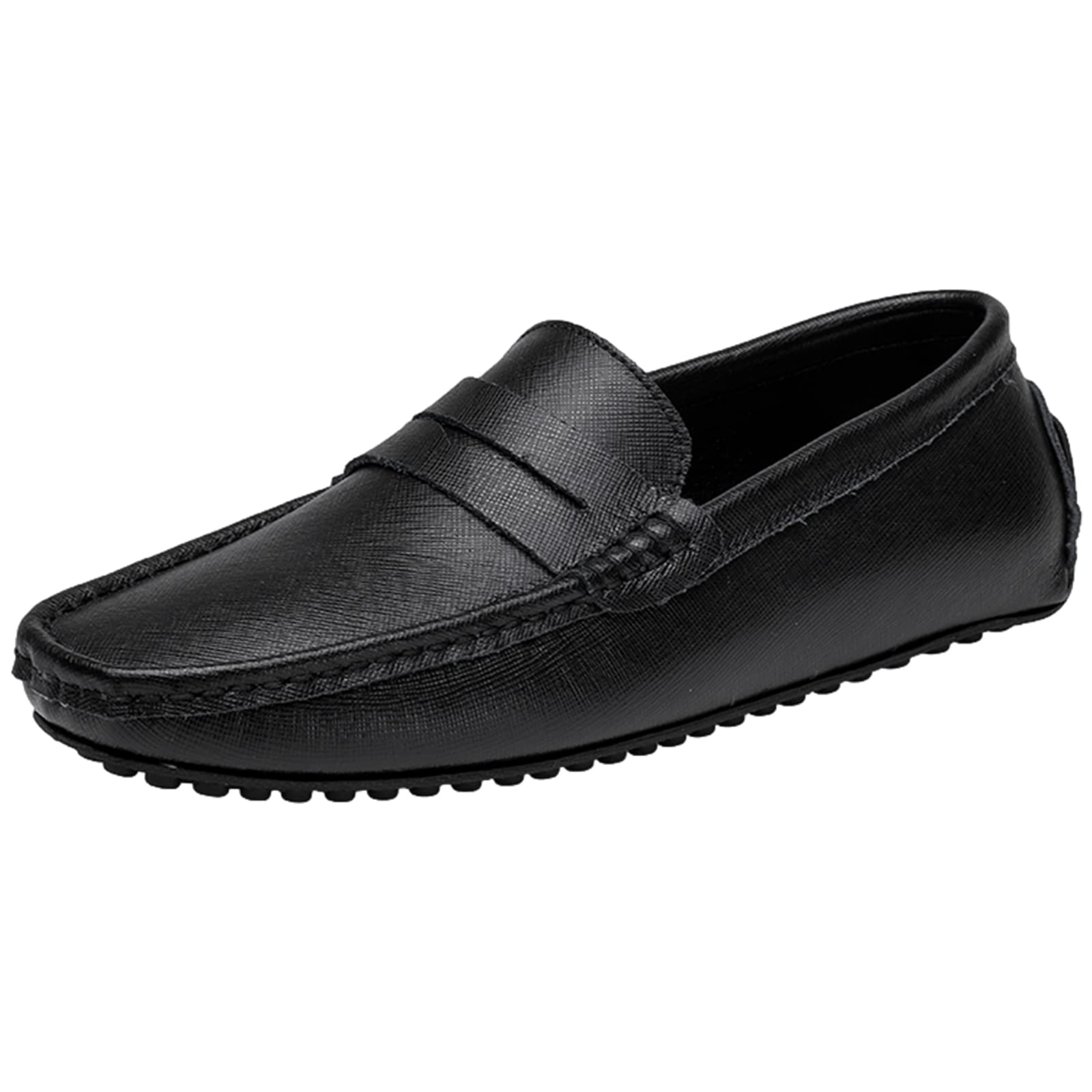 ANUFER Hombres Clásico Mocasines Plana Ponerse Suave Cuero Partido Mocasines Zapatos de Conducción