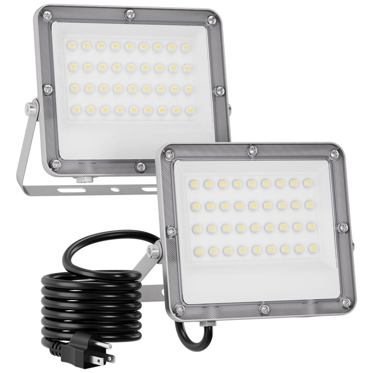 Ceena 35W Plug in LED Flood Lights Outdoor, 3500lm Super Bright LED Work Light with 5.9FT Plug, IP66 Waterproof 6000K Flood Lighting for Backyard,