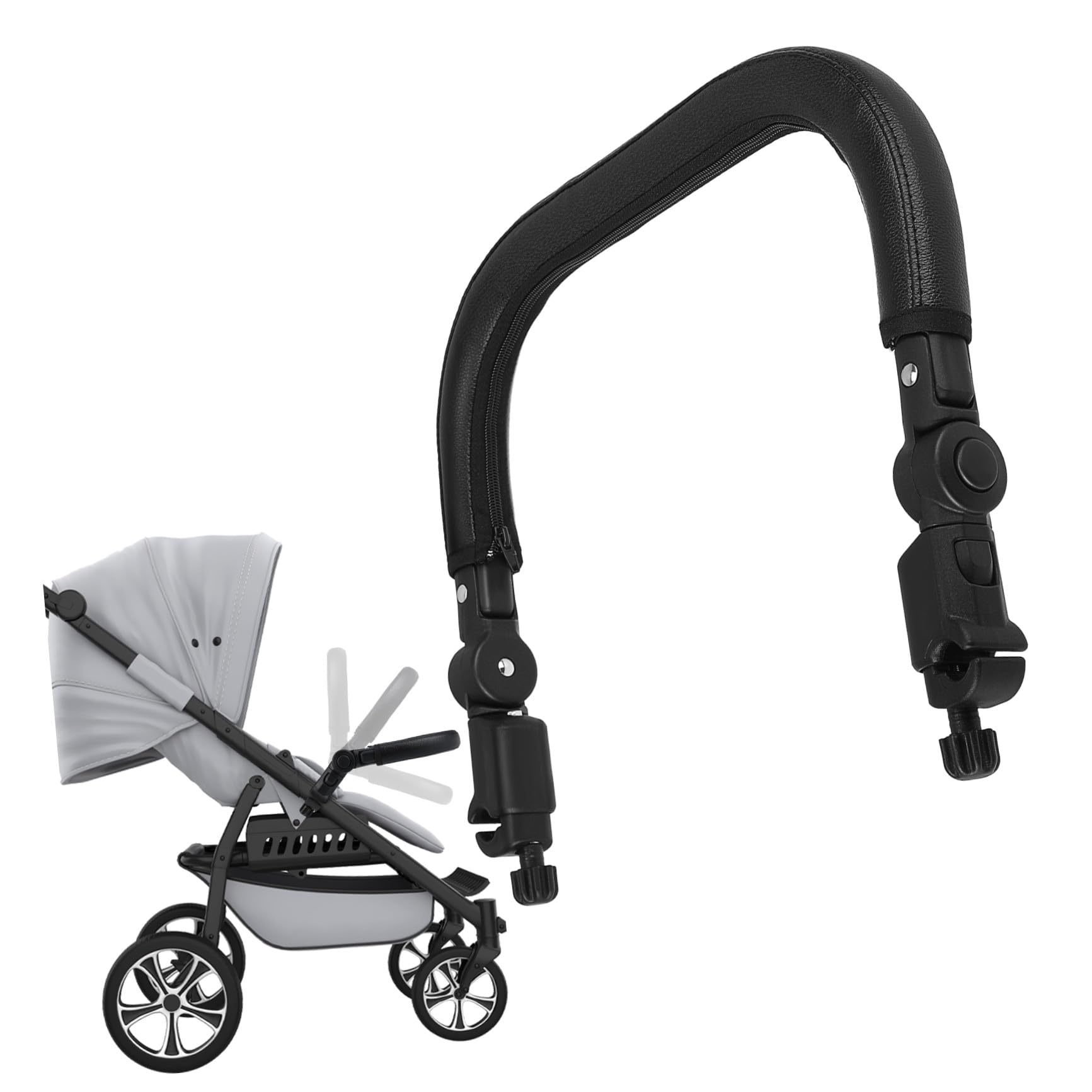 Reposabrazos para Cochecito Negro, Compatible Tubo de 3 Cm