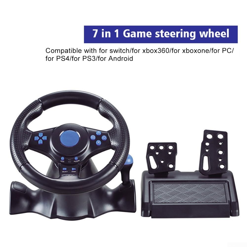 Volante da gioco USB, vibrazione, feedback, per Nintendo Switch, Xbox 360/One, per PlayStation 2/3/4, struttura ABS, design ergonomico (4 (4 i(4 pollici (4 pollici (4 pollici (4 in 1 (7 in 1)
