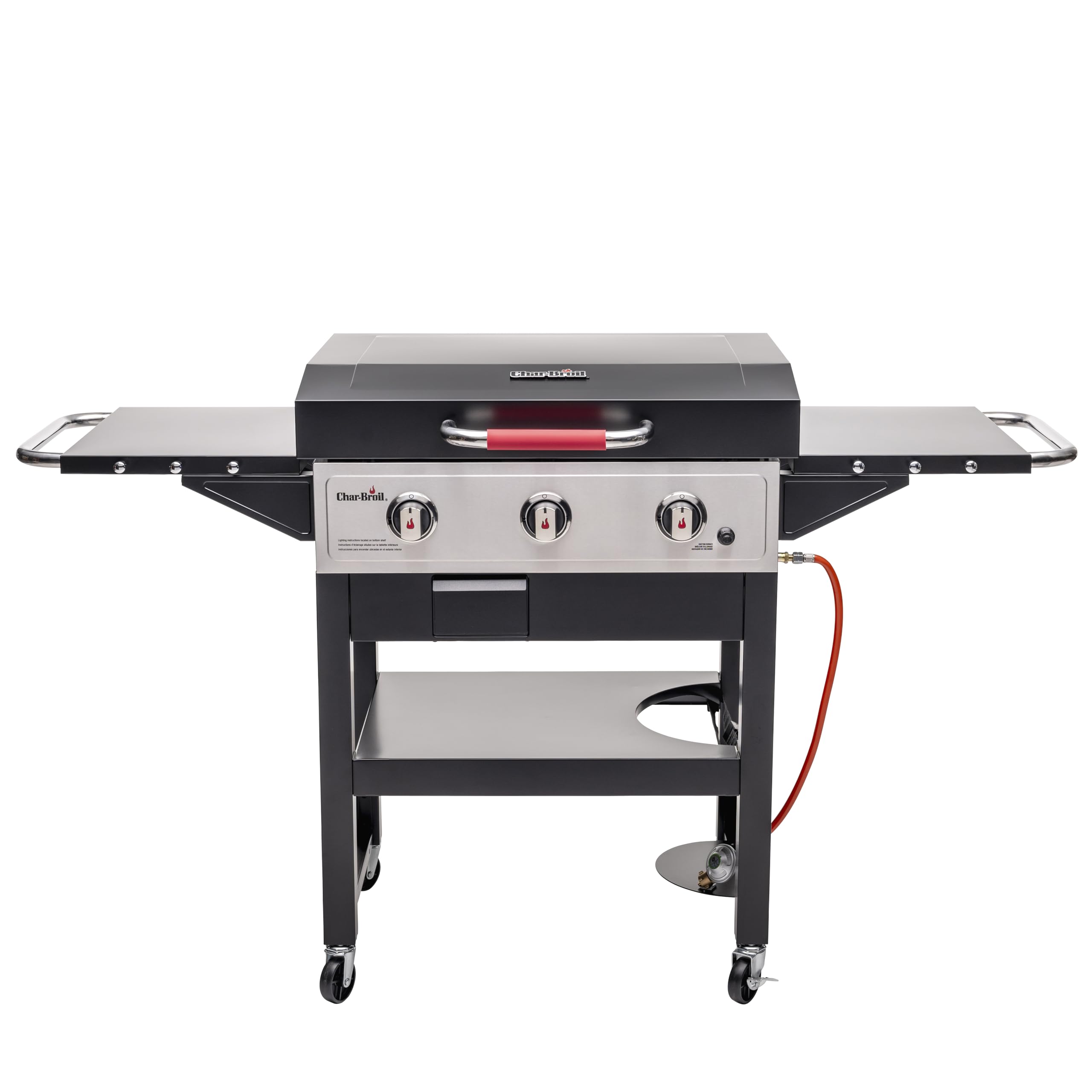 Char-Broil Griddle 3400 Grill a gas, Piastra in Ghisa 48 x 68 cm, Vassoio di Scarico e Raccolta del Grasso, Accensione Elettronica