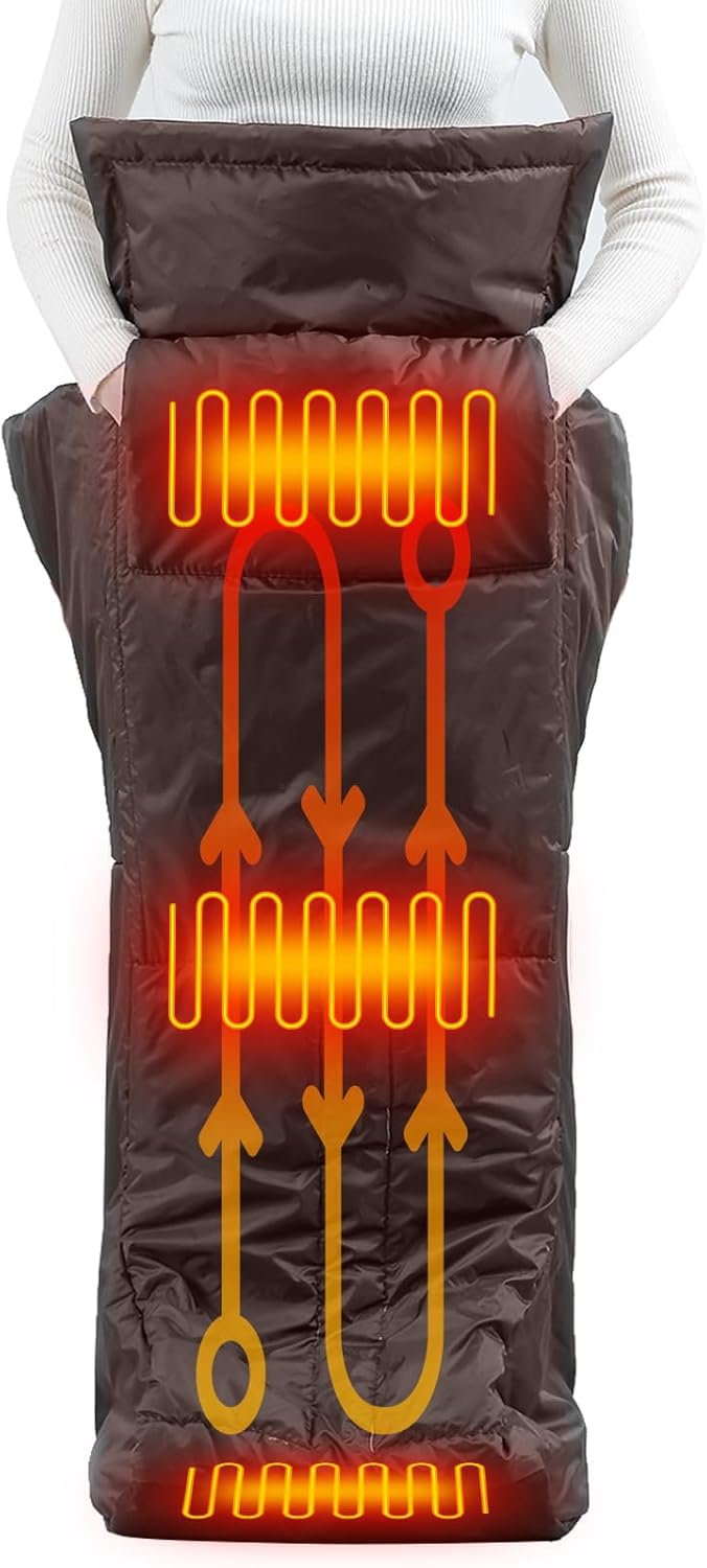 WOOLALA Heated Leg Warmer & Hand Warmer, Electric Lower Body Heated Wrap Therapy Wearable Heating Blanket for Circulation, Foot Warmer Under Desk, 6 Heat & 7 Timer Settings