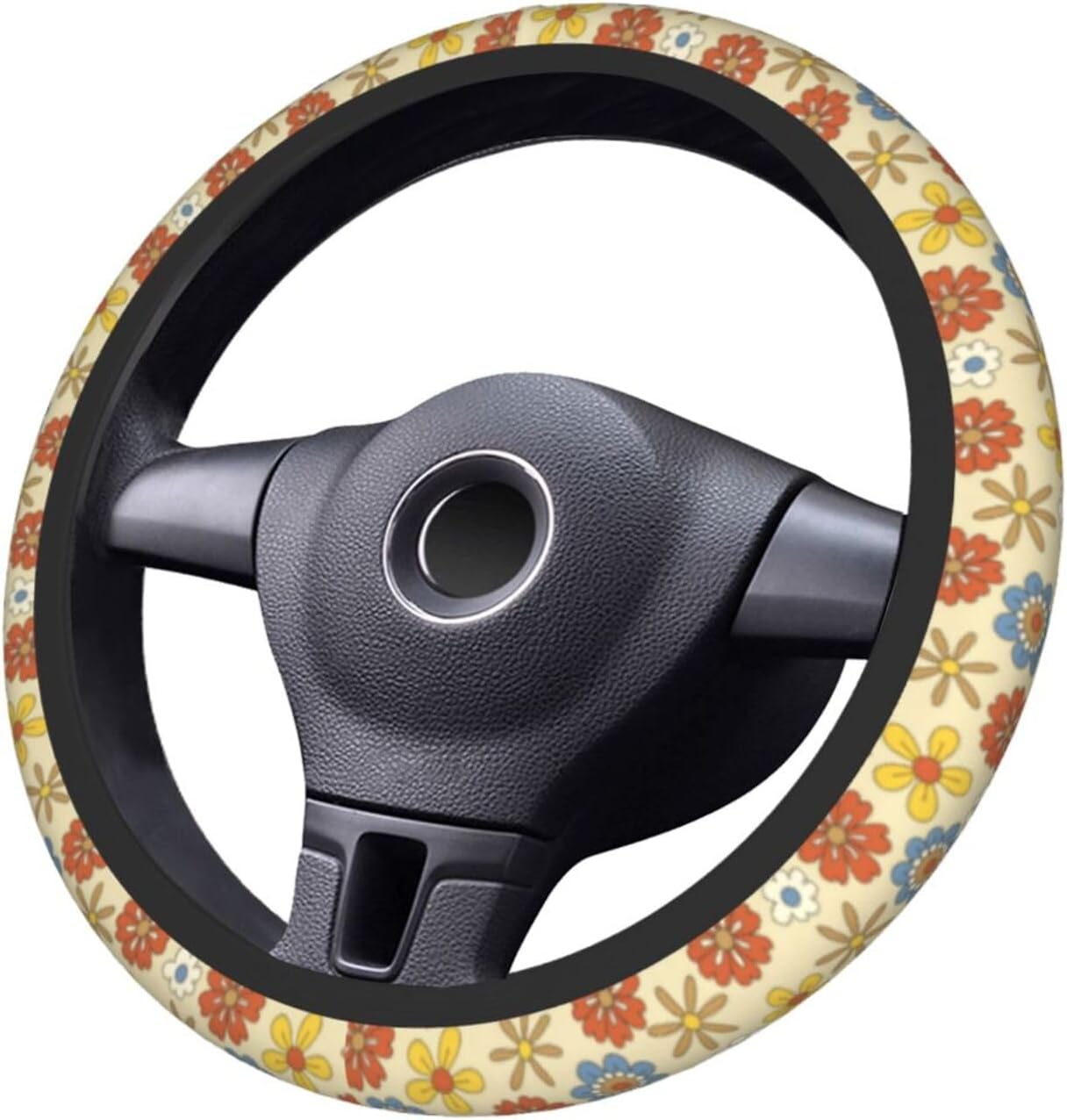 Vintage Daisy Steering Wheel Cover Car Accessories Cute for Women Girls Girly Universal 15 Inch Neoprene Auto Interior Decor Anti Slip Car Truck Protector image 5