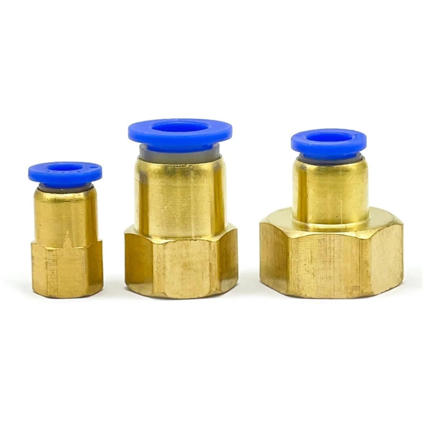 PCF PCF8-04 - Raccordo per tubo flessibile da 4-12 mm, filettatura 1/4 1/2 1/8 3/8, raccordi pneumatici in ottone, 10 pezzi
