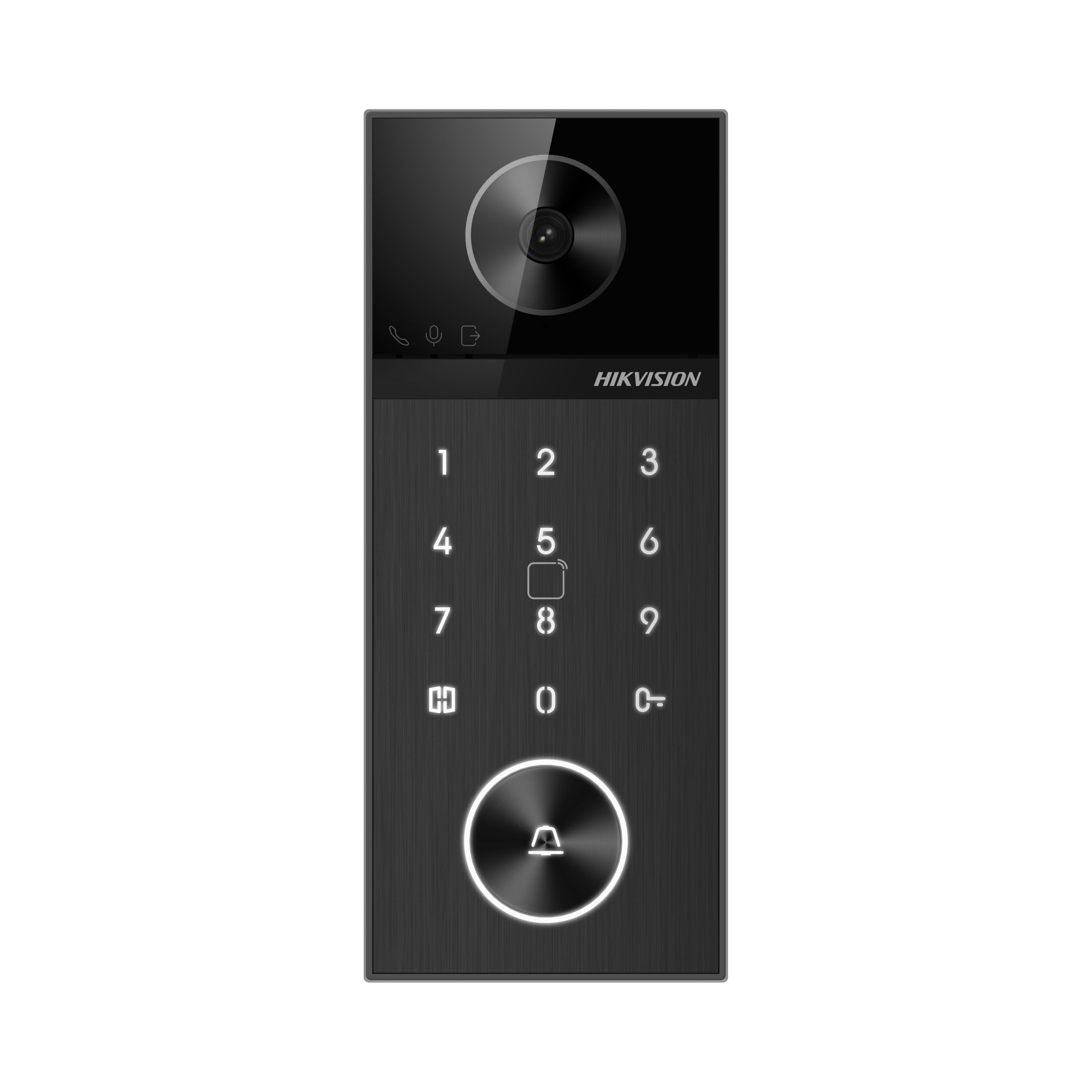 HIKVISION DS-KV6124-WBE1 Videocitofono Villa, Nero, 4MP con Angolo di Visione 150°, Sblocco Multiplo con Carta/PIN/Bluetooth, PoE, Registrazione Video