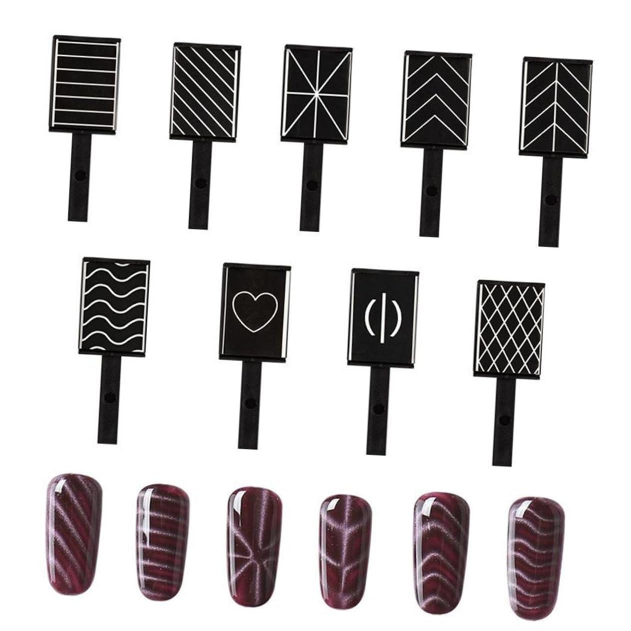 Healeved 27pezzi Kit Magnet Plate Stick Per Unghie Cat Eye Gel Uv Led Per Manicure Strumenti Di Nail Art Facili Da Usare Inclusi Magneti Per Disegni Creativi
