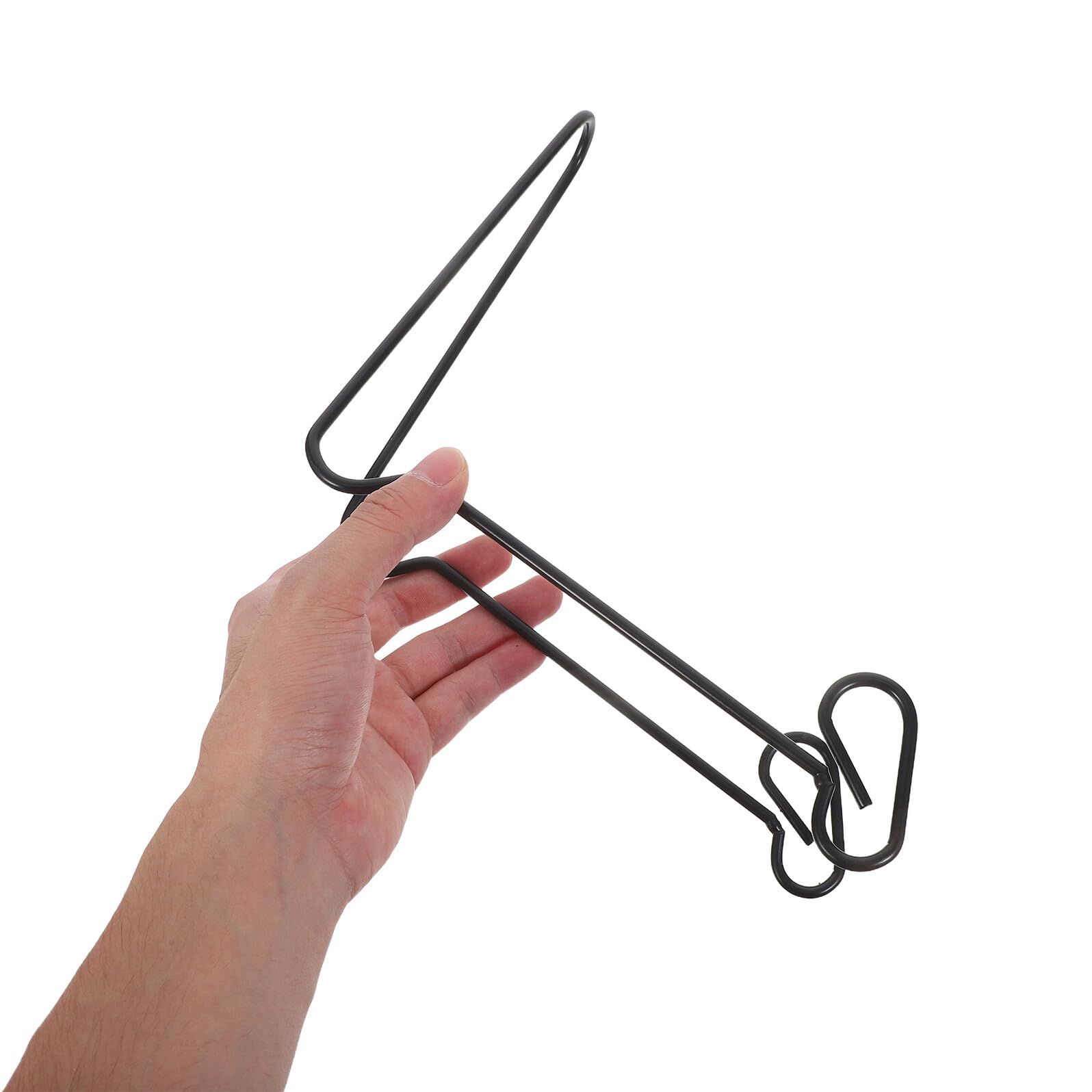 Toyvian Soporte para Platos de Cerámica de 4 Piezas Caballete Metálico Negro Antióxido Expositor Pequeño para Platos Cuadros Libros y Tabletas Adecuado para Hogar Galería y