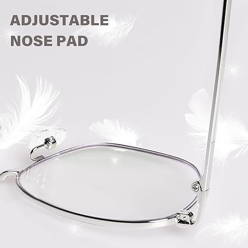 Miniatura 10 de OPTOFENDY Lentes de bloqueo de luz azul de metal para mujeres y hombres, anteojos cuadrados para computadora, antifatiga ocular y protección UV