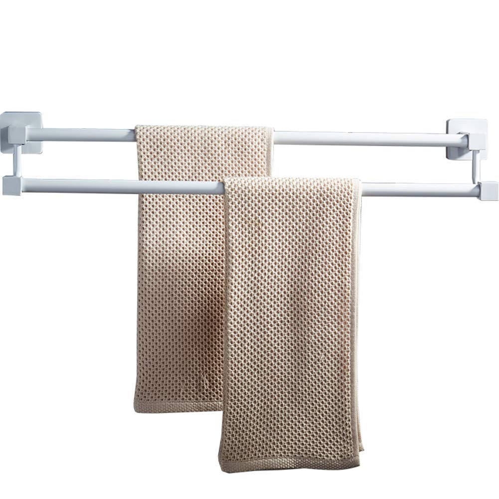 Porte-serviettes de salle de bain anti-corrosion blanc et sans perçage 60cm