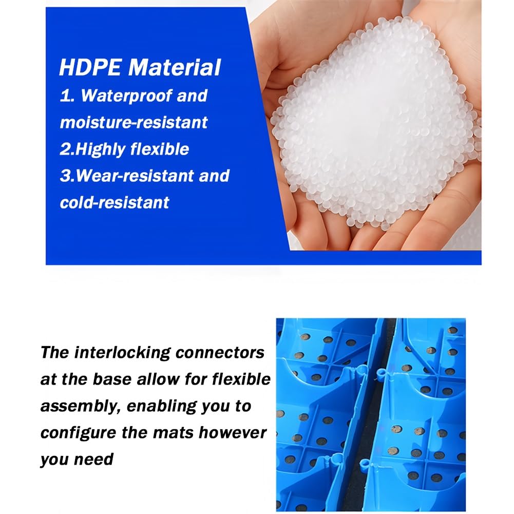 Palé De Polietileno Para Almacenamiento En Sótanos | Plataformas Apilables Y Transpirables Con Ventilación, palé De Suelo Resistente A La Humedad Para Supermercados(60x50x5cm)