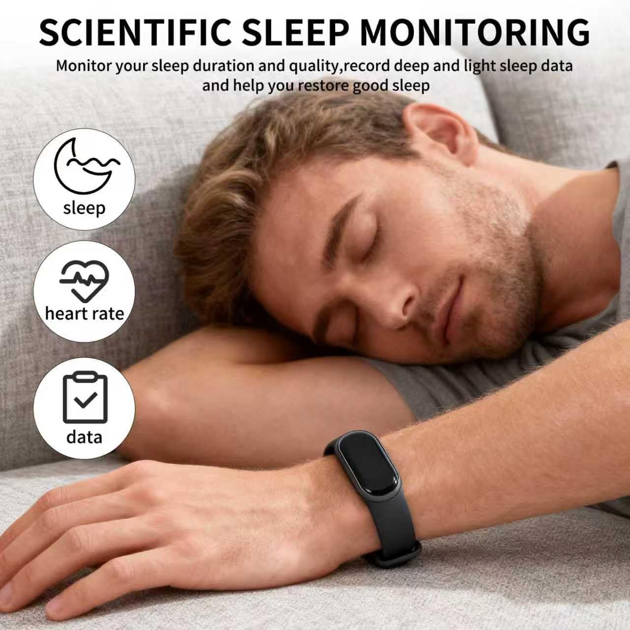 Fitness Activity Tracker, Xiao-mi Smart Band 9 with Heart Rate Sleep Monitor Step Calories Counter Blood Oxygen IP67 Waterproof, 14 Sports Mode 18 Day Battery Life for Kids Women Men (Black) (Black) — view 5