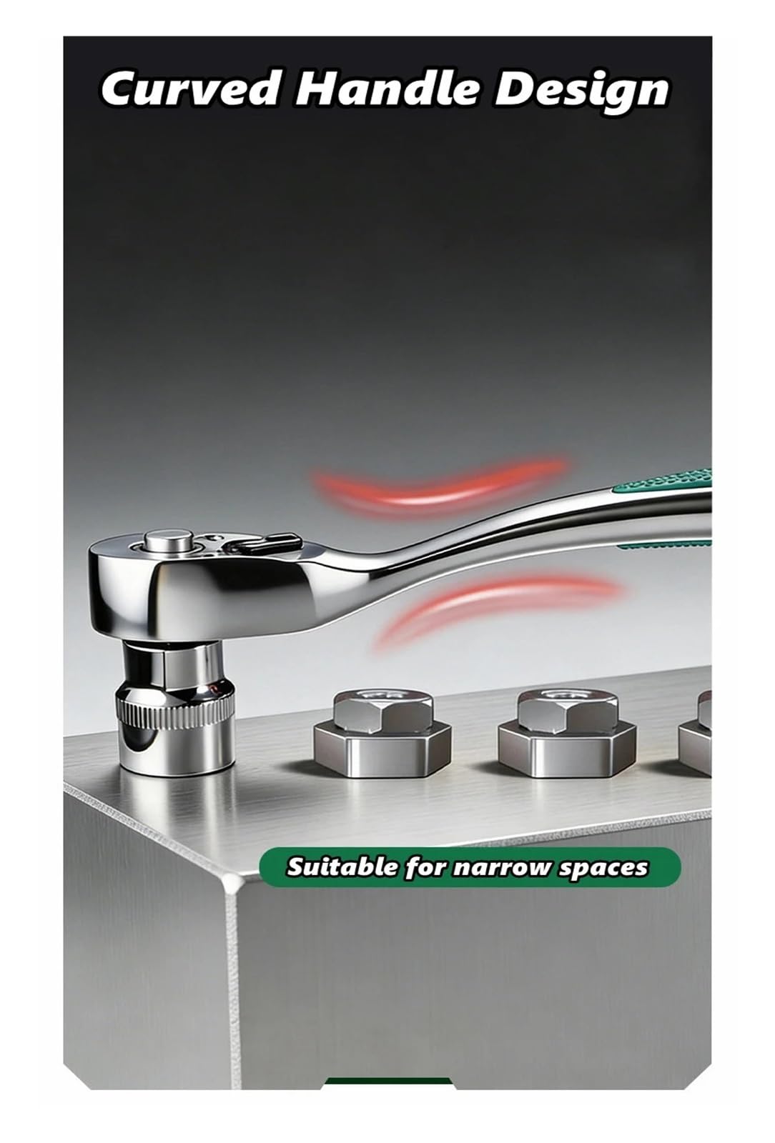 Generico Set di chiavi a cricchetto da 72 denti | 1/4,3/8,1/2 tre azionamenti, cricchetto salva-manodopera da 72 denti for una riparazione rapida