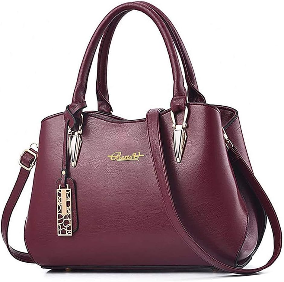 Handbags for Women Large Designer Ladies PU Leather Top Handle Satchel Shoulder Tote Bags with Multiple Internal Pockets