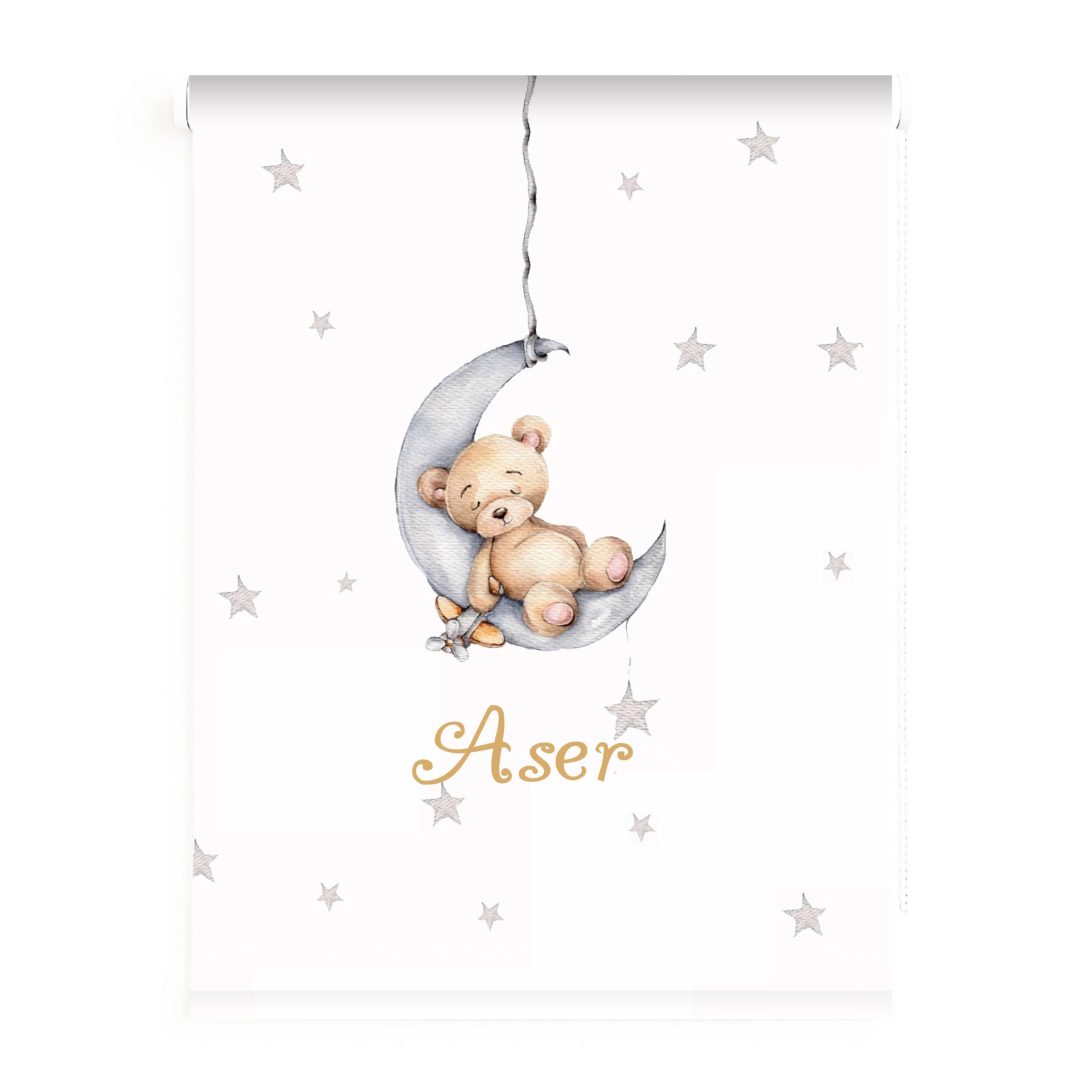 Estor personalizable Infantil Osito Luna Niño. Estor enrollable translucido habitación niño. Estores Personalizables Niño (140x170)