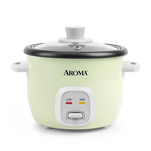 AROMA® Mini Rice Cooker, 2-Cup (Uncooked) / 4-Cup (Cooked), Grain Cooker, Soup Maker, Oatmeal Cooker, Auto Keep Warm, 1 Qt, Light Green - Light Green