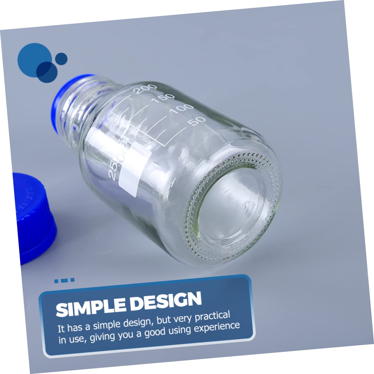 Luxshiny 3 Stück Reagenzflasche 250ml aus Glas für Chemikalien