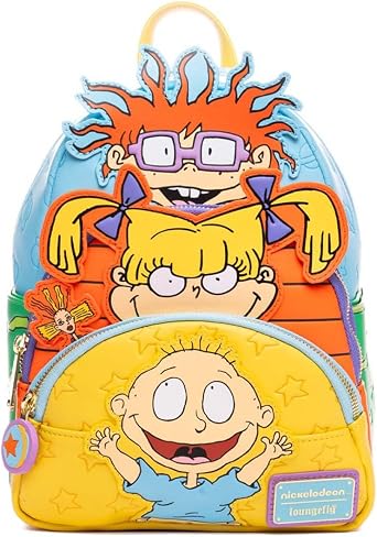 Loungefly Nickelodeon Rugrats Glow In The Dark Tommy, Chuckie, and Angelica Triple Pocket Womens Backpack