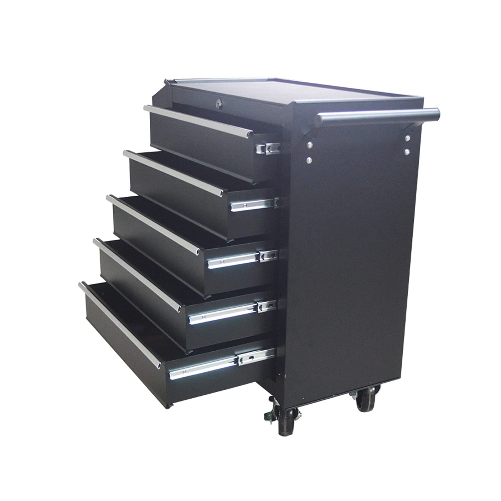 LGXEnzhuo 5-Drawer Storage Cabinet Tool Car with Wheels Auto Repair Tool Trolley Multi Functional Mobile Tool Cabinet Maintenance Drawer Type Combination Tool Box Black