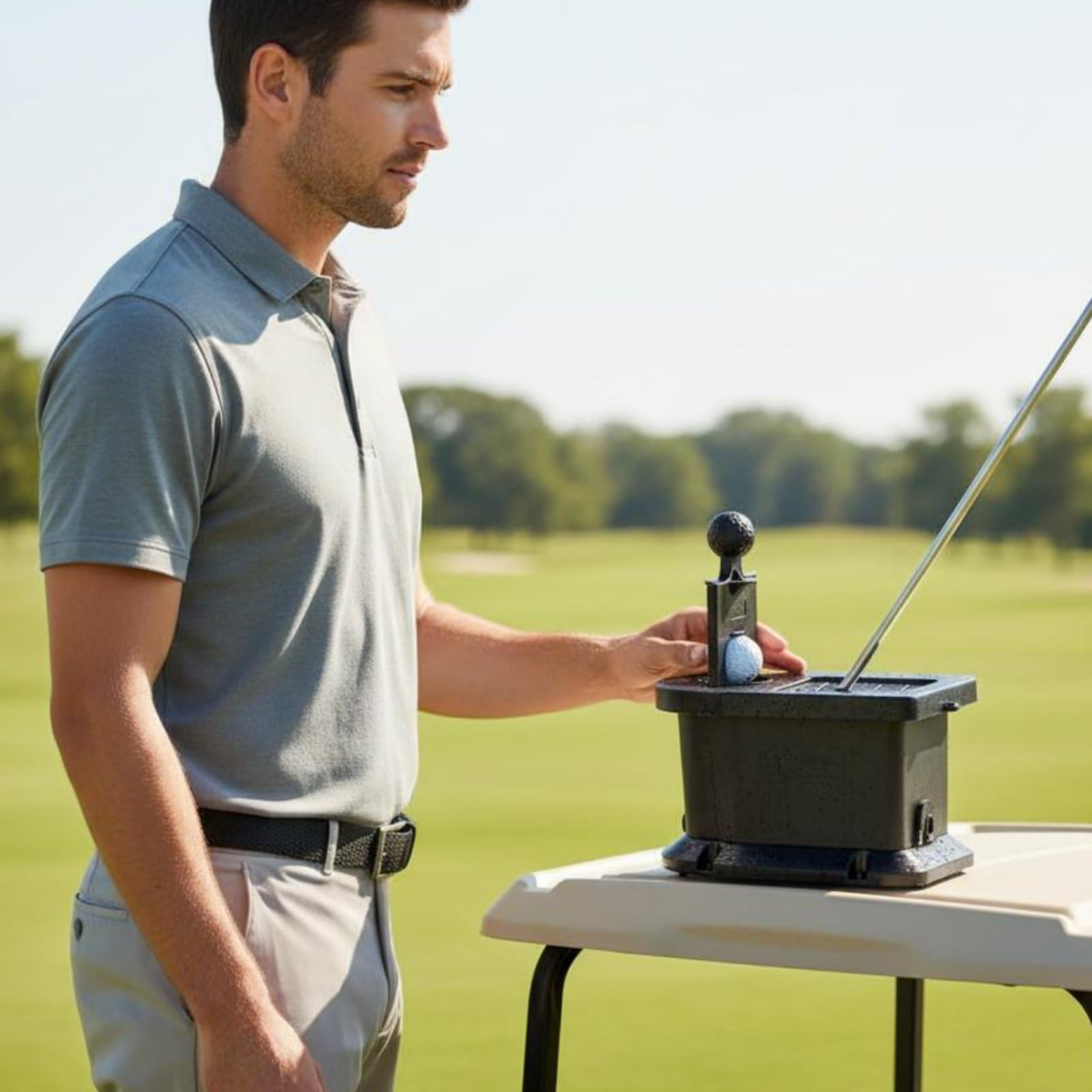 Golf Ball Washer Golfballreiniger Golfschlägerreiniger Waschbox Reinigungsgerät mit Manueller Pflege Und Dichten Borsten für Golfwagen Vorgesehen für Platzrunden Training Turniere Geschenk