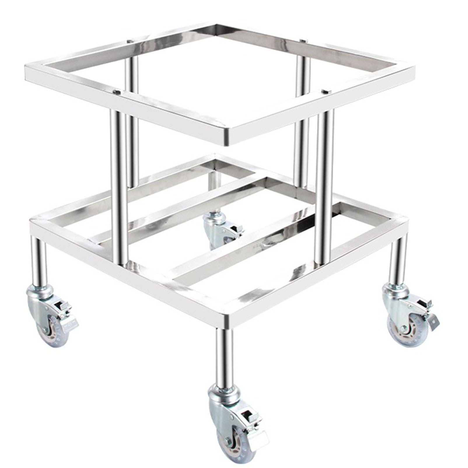 Carrello a Piattaforma Mobile Robusto in Acciaio Inox – Carrello Spinta e Telaio Barile, Base Vaso e Secchio Grasso con Ruote Girevoli