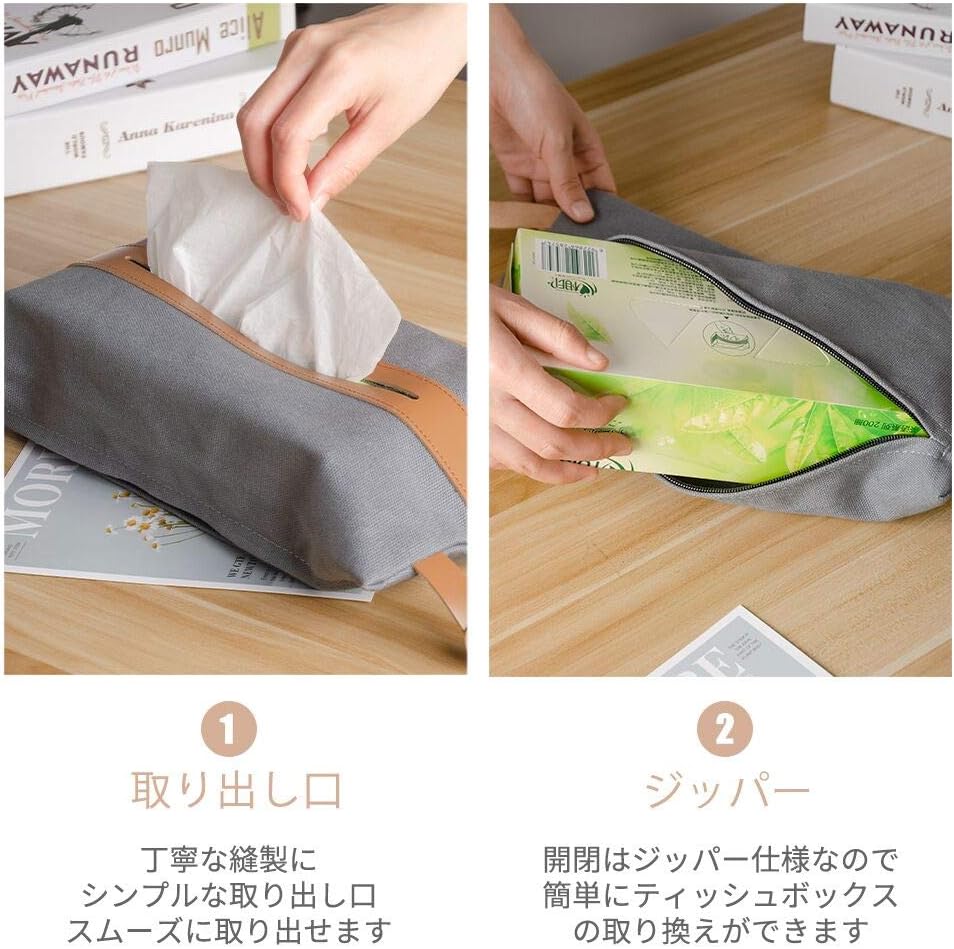 Amazon Co Jp ティッシュケース ティッシュカバー 吊り下げティッシュケース おしゃれ ボックスティッシュケース 壁掛け 縦置き 吊り下げ 車 ティッシュボックスケース レザー グレー スポーツ アウトドア