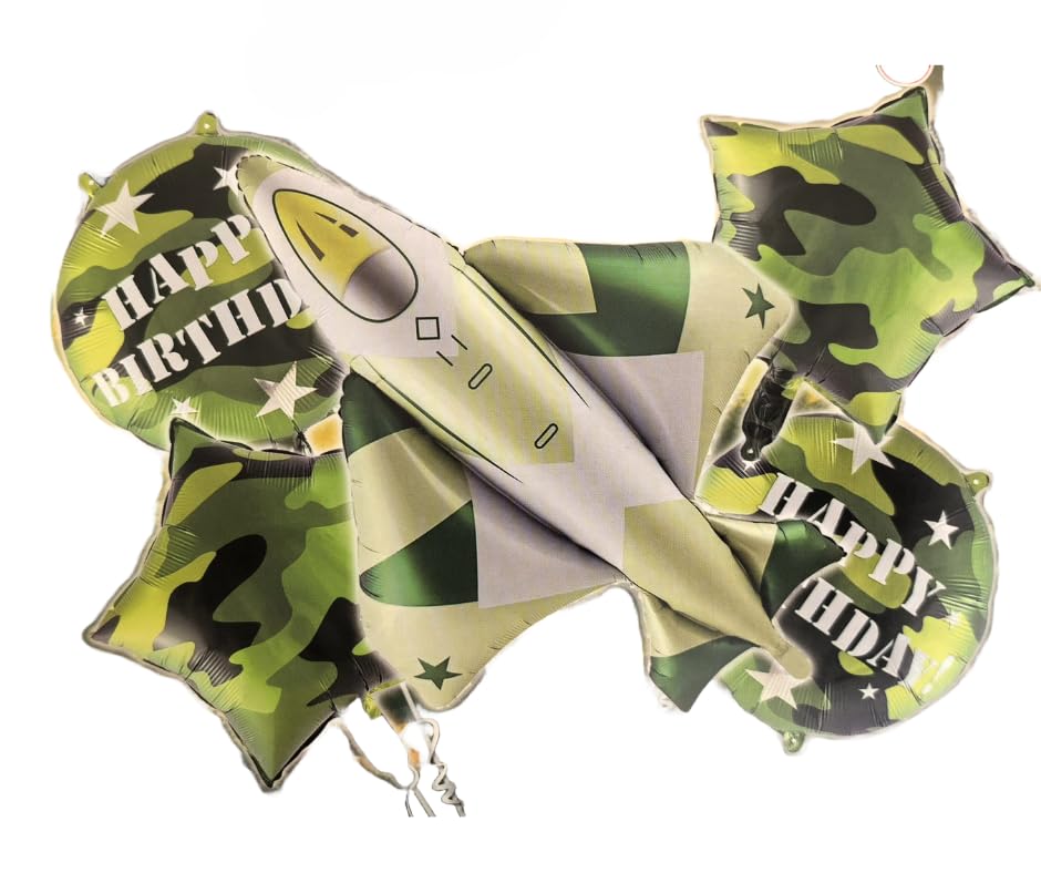 Set of 5 Army fighter jet plane Foil Balloon, army theme birthday decoration balloons, Army theme Decoration, Military theme decoration balloons, Party balloon, star balloon-picture-19