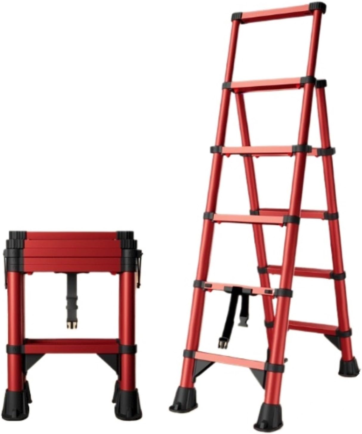 attic ladders Aluminium Telescopic Ladder Portable Household Outdoor Cleaning Repairing Work Multi-Purpose Extension Ladder(5Step/4.4FT)