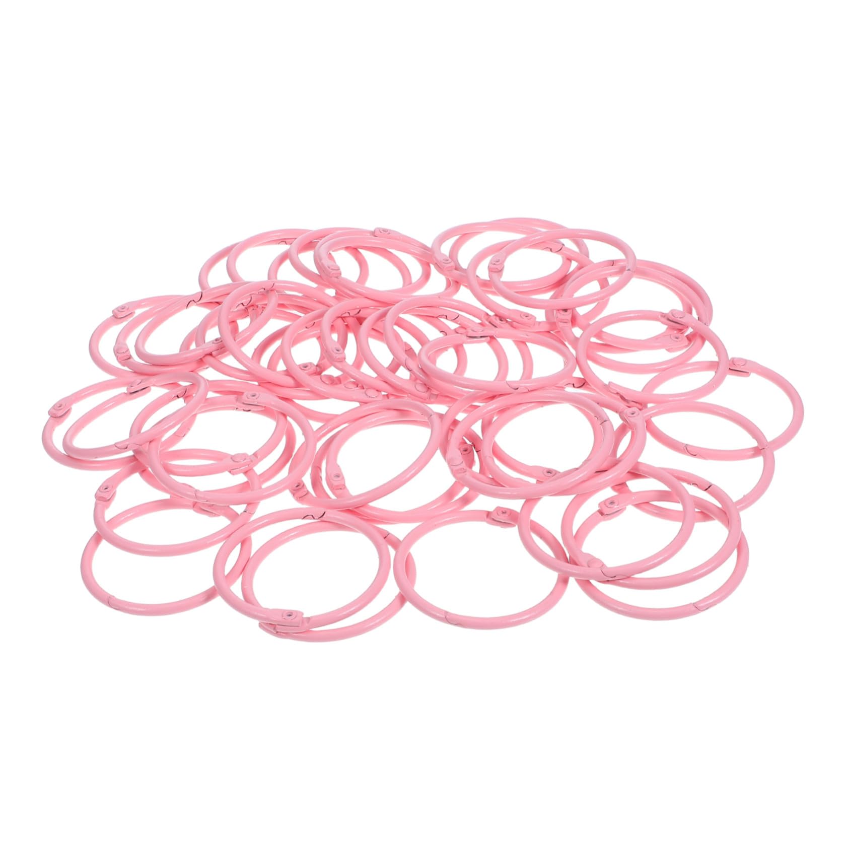 50 Pezzi Anelli Raccoglitore Mobili in Metallo Rosa per Schede Flash Portachiavi e Organizer Note per Ufficio Scuola e Casa