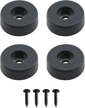 HJGarden 4PCS 30x10mm Black Aviation Case Speaker Shockproof Non Slip Rubber Foot Pads with Screws Suitable for Wooden Furniture Legs Cutting Board Musical Instruments Small Machines