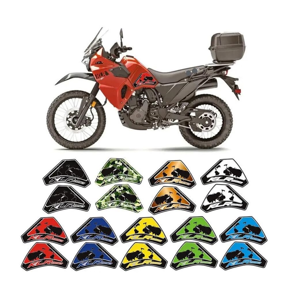 Motorcycle Fuel Tank Knee Grip Pads For Kawasaki KLR 650 (2021-2022) - Black Rubber, Self-Adhesive