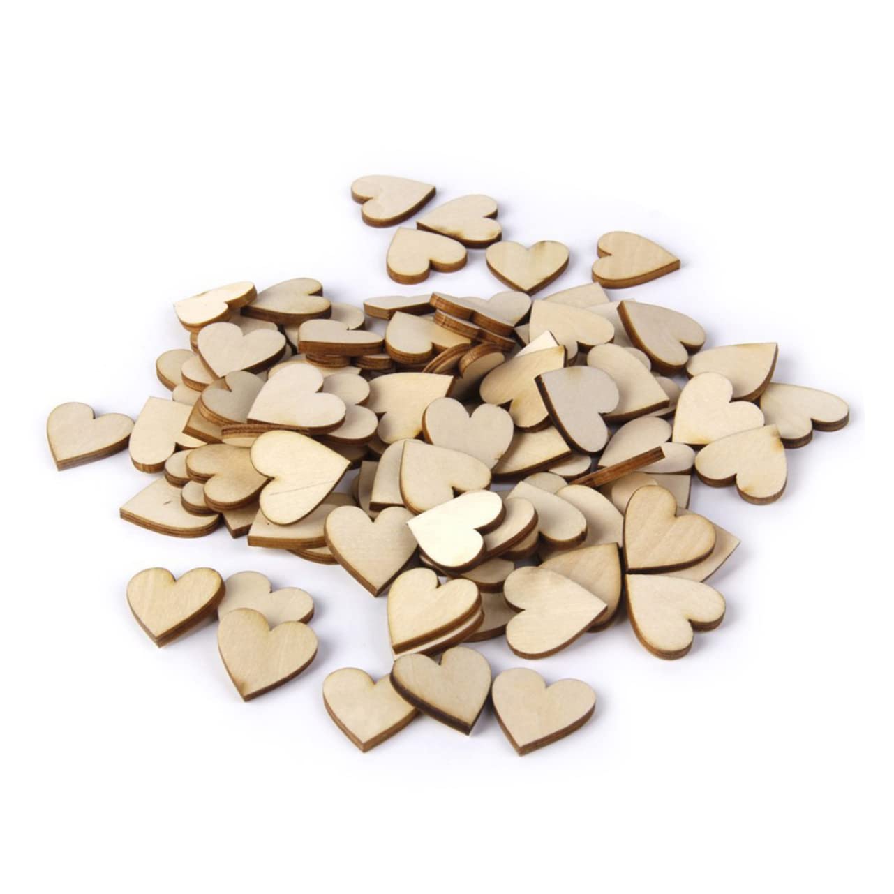 Artibetter 50pezzi Dischi Legno Grezzo Forma Cuore Da Fette Legno Duro Corteccia Per Decorazioni Fai Da Te Scrapbooking e Progetti Artistici