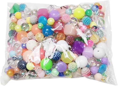 Miniatura 4 de Chenkou Craft Cuentas de plástico de 3.53 onzas (3.53 onzas), varios tamaños y colores, con agujero, cuentas sueltas (estilos y tamaños surtidos)