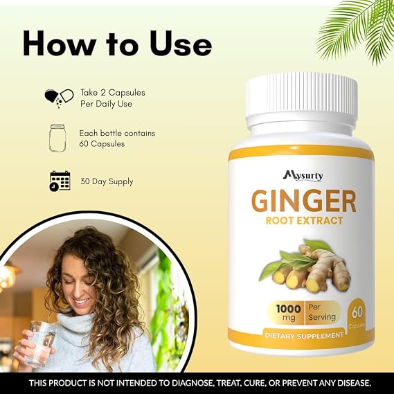 Ginger Root Extract | Ginger Root Capsules | Ginger Supplement | Ginger Capsule 1000mg | Capsule for Men & Women - 60 Capsules (Pack 3)