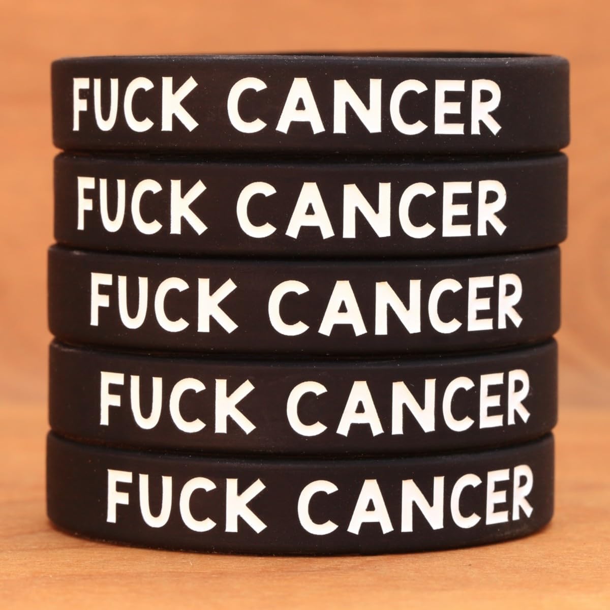100 of Fuck Cancer Silicone Awareness Wristbands
