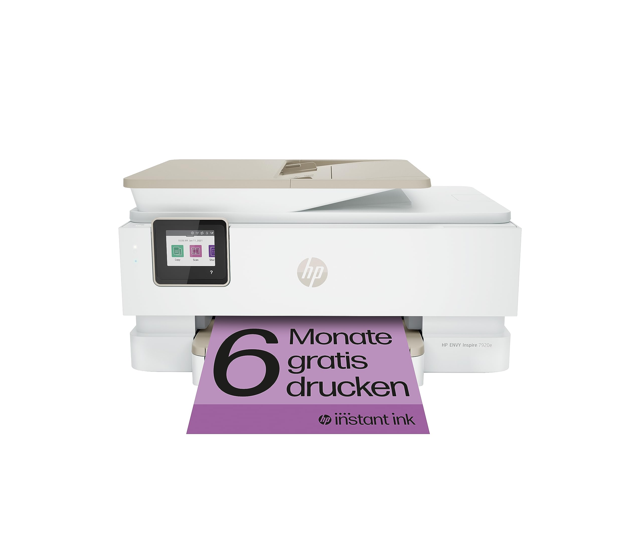 HP Envy Inspire 7920e Multifunktionsdrucker, Tintenstrahldrucker, 6 Monate gratis drucken Instant Ink inklusive, Drucken, Scannen, Kopieren, Fotodruck, ADF, DIN A4, WLAN, Airprint