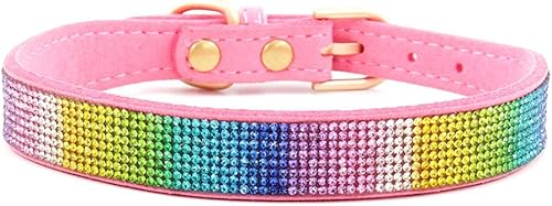 Miniatura 10 de Bbmmayy Lindo collar para perro con diamantes de imitación brillantes, elegante collar de cristal con purpurina bonita joya suave para perros de