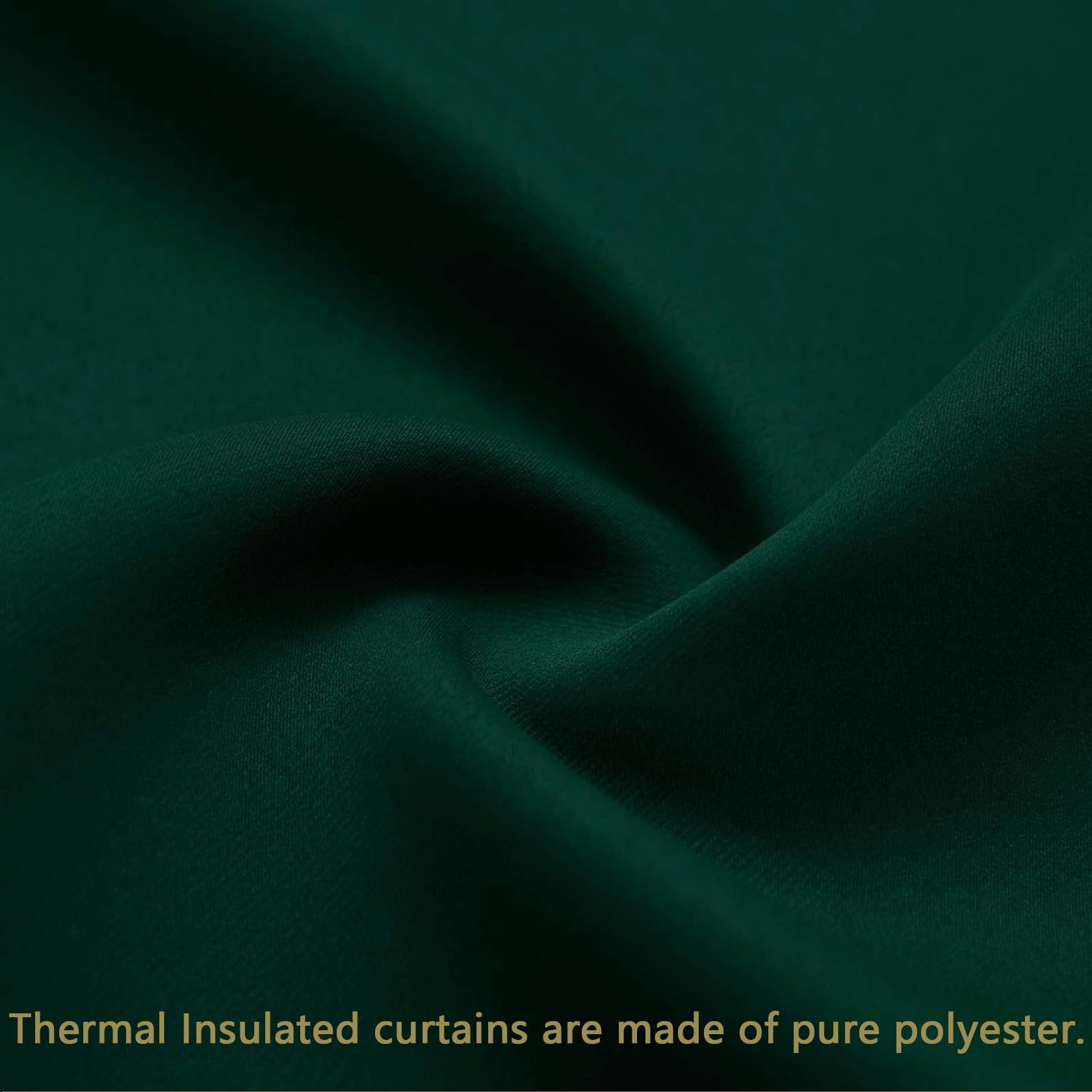 Rideau Occultant à Oeillets 105 x 130 cm Thermique Isolant Anti Froid Chaleur Rideau Occultant de Cuisine Lot de 2 pour Chambre Fenêtre Salon, Vert Foncé