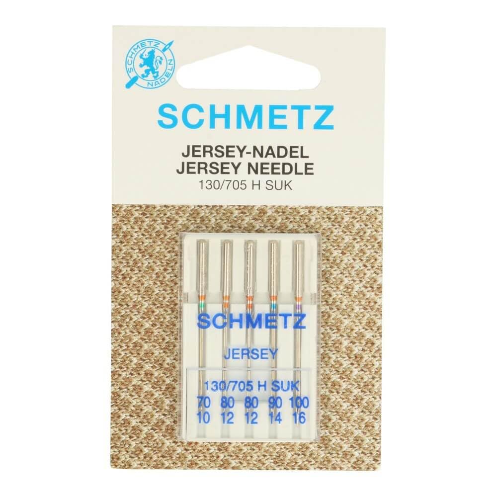 SCHMETZ 25 Assorted Jersey Ball Point Sewing Machine Needles 130/705 H SUK Sizes 70/10, 80/12, 90/14 100/16