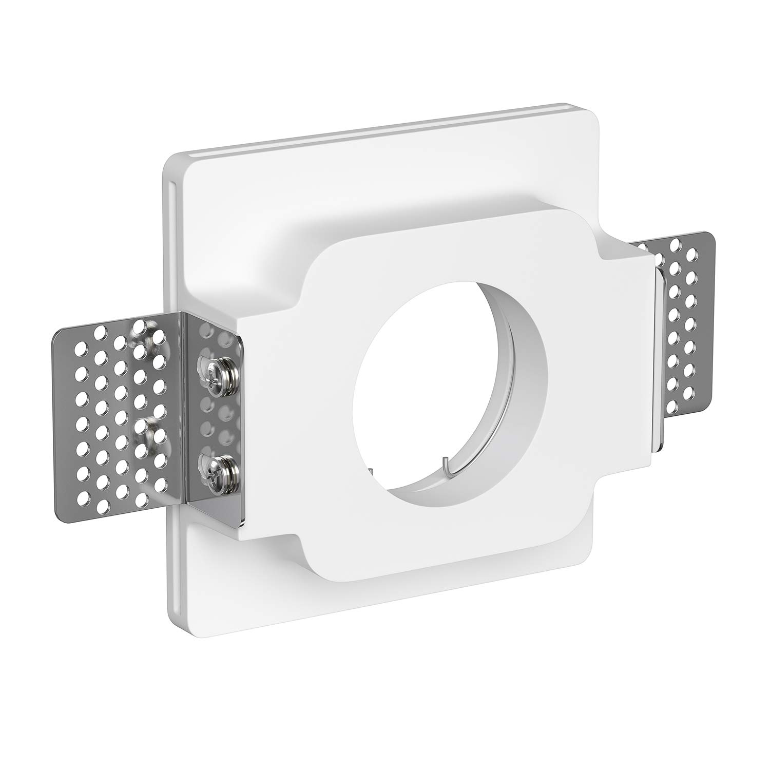 ledscom.de 5x Deckeneinbauleuchte GIEDI II, Gips, weiß matt, 10 x 10cm, 1x GU10 max. 15W