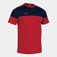Joma Maglia a Manica Corta Uomo Crew V Rosso Blu Navy