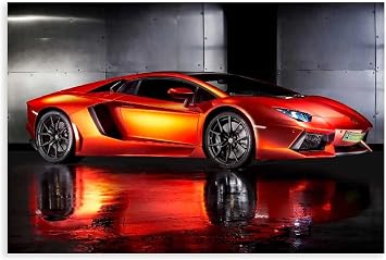 NIUZWDE lamborghini sports car poster - lamborghini canvas - lamborghini pictures - lamborghini print - lamborghini wall decor - lamborghini Aventador - car wall decor - car pictures