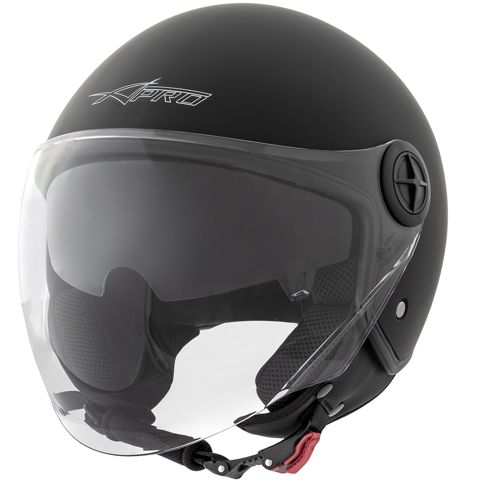 A-pro Casque Moto Scooter Jet Double Visiere pare-soleil ECE 22 Noir Mat L