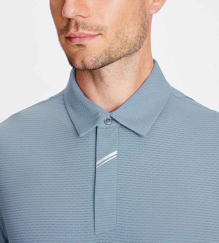 Image of Damipow Premium Golf Shirts for Men Dry Fit Performance Polo Short Sleeve Collared Shirt